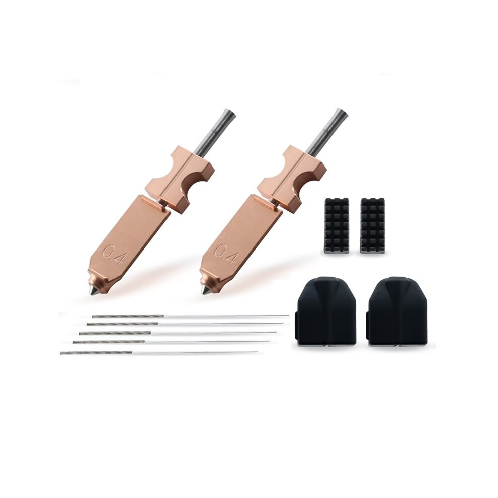 2Pack 0.4Mm Ad5x Quick-Detachable Nozzle For Ad5x Hotend Kit, With Silicone Socks/Nozzle Cleaning Kit 6032785976175