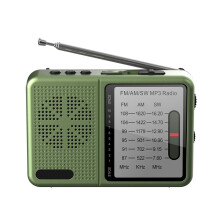 Pocket Radio AM FM SW Rechargeable Portable Radio Built-in High Power Loudspeaker with Headphones for Elder A