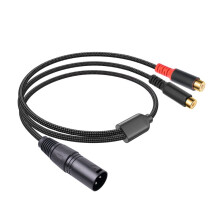 XLR Male to 2 RCA Y Splitter Patch Cable, Dual RCA to XLR Audio Cable Adapter for Speaker Condenser Mixer