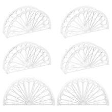 Lot de 6 Porte-Serviettes en Forme de Demi-Lune Orange, Porte-Serviettes de Table Autoportants, Design Moderne en Éventail