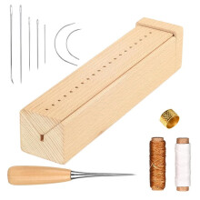 Wood Book Binding Cradle with an Awl,Book Binding Kits Used for Bookbinding Hole Punching Easy to Store
