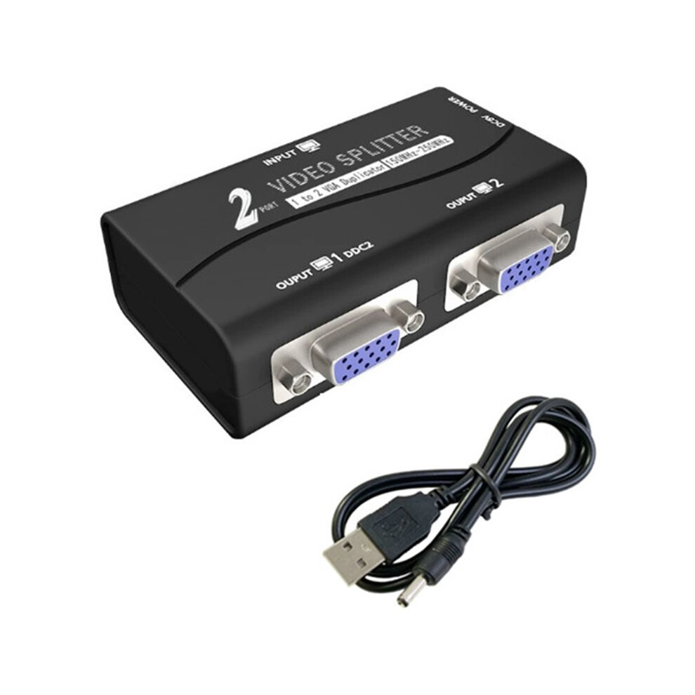 1Pc To 2 Monitor 2 Vga Video Splitter Duplicator 1 In 2 Out 250Mhz Device Cascadedable Boots Video Signals 65M 4711905568361
