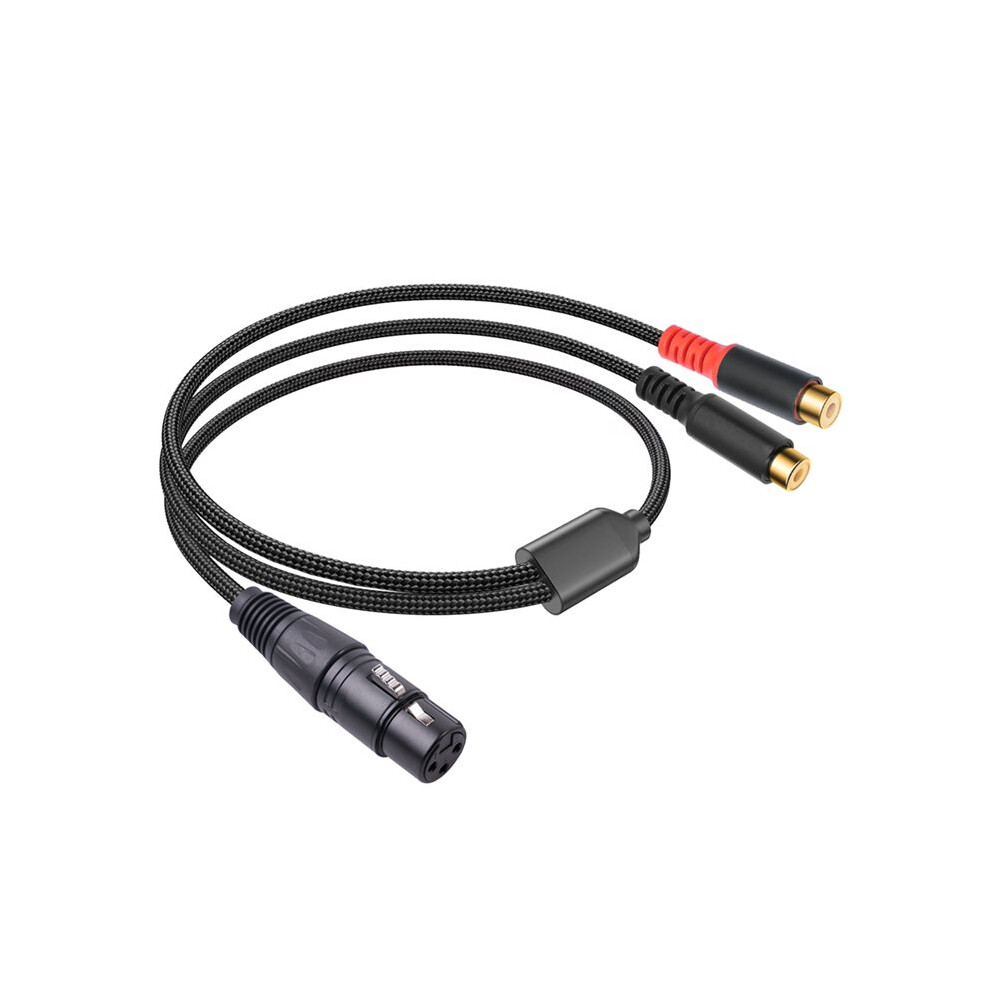 Xlr Female To Rca Y Splitter Patch Cable, Dual Rca To Xlr Audio Interconnect Cable For Speaker & Mic Black 4711216166355