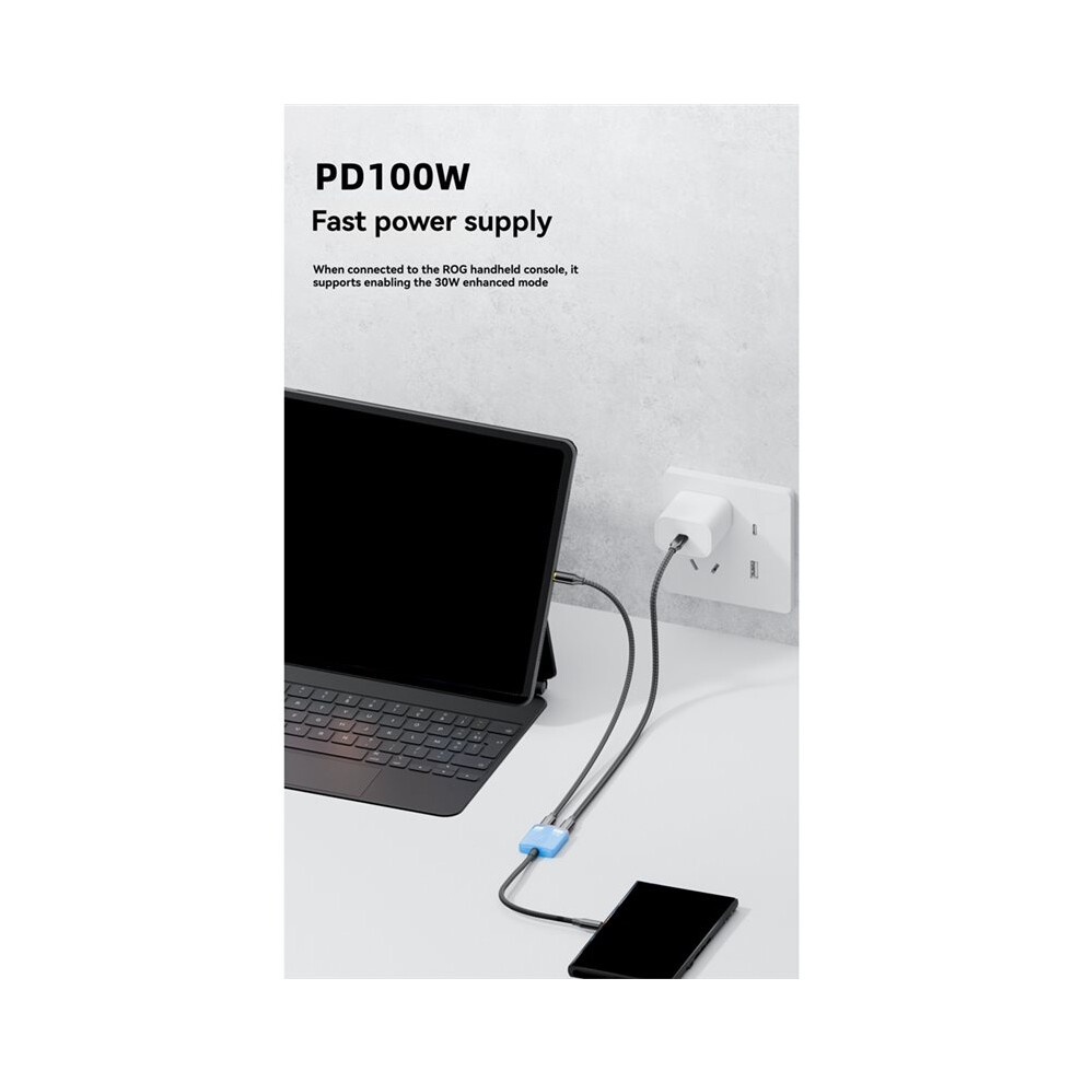 Type-C 1-To-2 Dock Station Pd100w Fast Charging 8K Screen Projection Ar Glasses Converter For Laptop 4713344530626