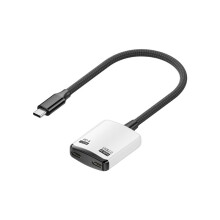 Type-C 1-to-2 Dock Station PD100W Fast Charging 8K Screen Projection AR Glasses Converter for Laptop White