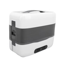 Lancheira Elétrica Aquecedora de Alimentos com Dupla Camada e 4 Compartimentos - Aquecedor de Almoço Portátil - Reserva de 24 Horas