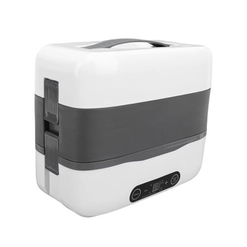 Chauffe-Repas Électrique Double Couche à 4 Compartiments, Portable, avec Réservation 24h/24
