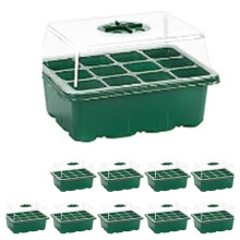 Kit de Semis à 12 Alvéoles avec Pots Épais, Couvercle, Aération et  Boîte Isolée -  Propagateur - Kit de Croissance de Plantes