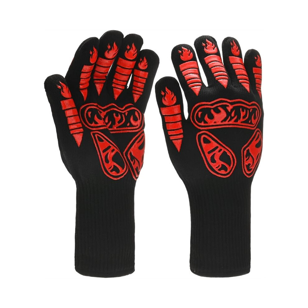 1-Pair Bbq Gloves, Heat Resistant Non-Slip Grilling Oven Gloves For Barbecue/Baking/Cooking 6031264482374