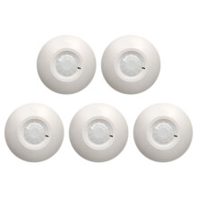 12V Bedrade PIR-Bewegingssensor voor Plafonddetectie, 360 Graden Infrarood Bewegingsdetectie, NO NC-Signaaluitgang, Aansluitkabel (5 Stuks)