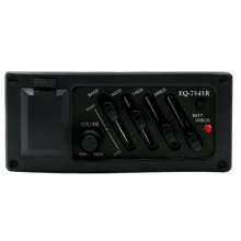 4-Band-Gitarren-Tonabnehmer-EQ 7545R Equalizer Tuner Akustikgitarren-Vorverstärker Verstärker Gitarrenzubehör Einstellbarer Equalizer