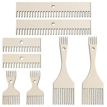 8pcs Wooden Weaving Loom Comb Kit for Blanket Making,Wood Beater Comb for Knitting Handcraft Rug