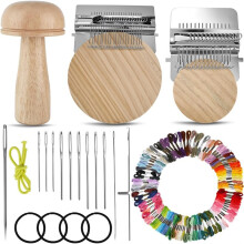 Kit da Cucito, Set di Funghi, Kit da Cucito per Toppe Lavorate A Maglia, Speedweave, Cucito Rammendo con 100 Colori di Filo per Lavori