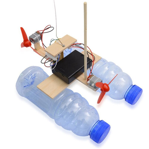 Assemblé ÉOlienne ModèLe Bateau en Bois TéLéCommande Bateau DIY Science Jouets ÉDucatifs Cadeau ModèLe CréAtif 2
