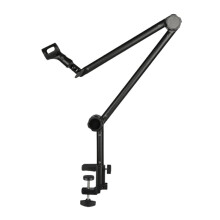Metal Microphone Stand Cantilever Arm Holder Scissor Desktop Mic Stand Adjustable Microphone Boom Arm