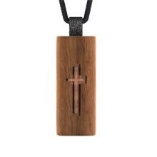 Collana Cattolica con NFC, Collana con Versetto Biblico Quotidiano Cristiano, Regalo di Gioielli Religiosi, Collana con Bibbia In Legno di Acacia.