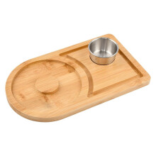 Wooden Salt Rimmer Set with Stainless Steel Bowl for Cocktail Parties