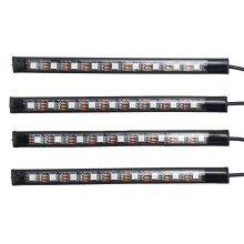 8X DC12V 9 LED RGB Car Interior Atmosphere Footwell Strip Light USB Charger