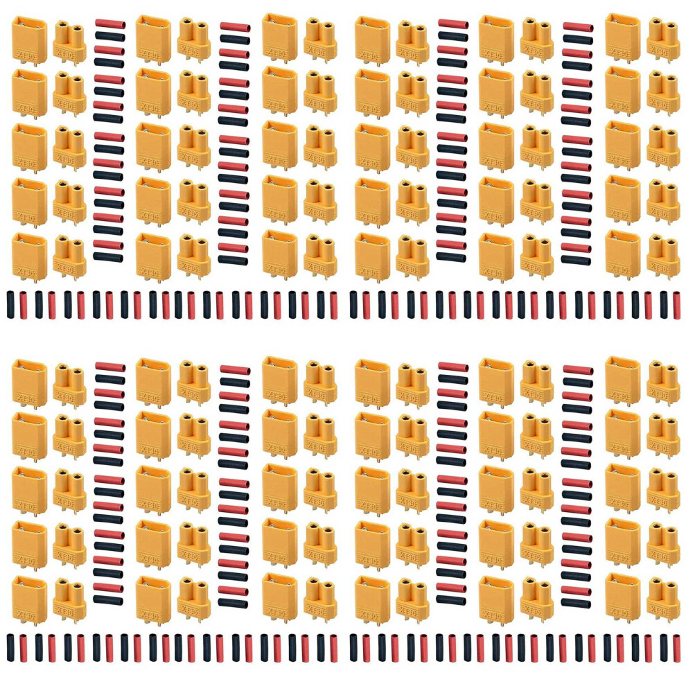 Xt30 60 Pairs Male Female Battery Connectors Xt30u Male Female Connectors Round Plug Female With Heat Shrink Tube 6032794245675