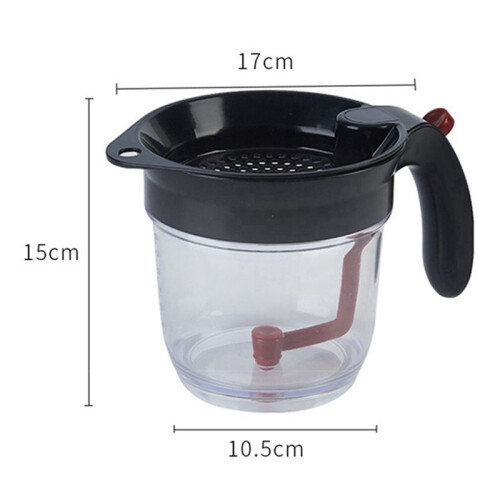 2X Kitchen Tool Fat Separator with Bottom Release Fat Separator with Strainer Soup Residue Oil Filter Separate 1