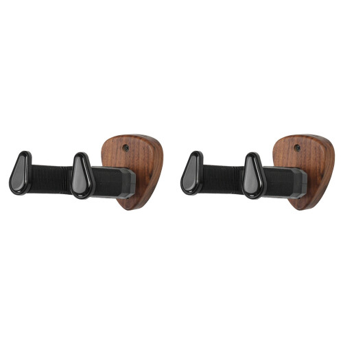 2X Väggmonterad Gitarrhängare Hållare Valnötskrok Ukulele Elgitarr Bas Universalfäste Justerbart Displayställ