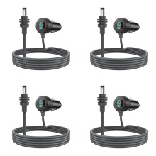 4X for Starlink Power Cable 12V-24V Cigarette Lighter Adapter to Power Cable with USB Type-C Port & Voltmeter 2m