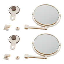 2pièces Miroir de Bain Miroir Cosmétique 1X / 3X Ventouse Grossissement Maquillage Réglable Miroir