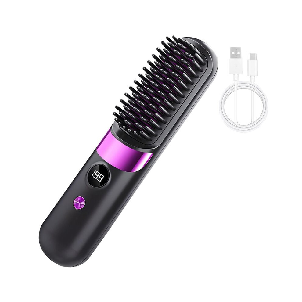 Cordless Hair Straighteners Brush, Heated Hair Brush for Short Long Hairs, Portable Hot Straightening Brush