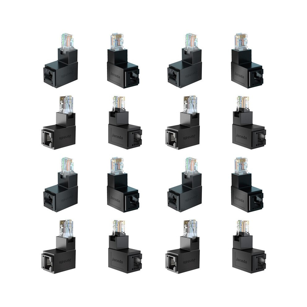 4X Rj45 Male To Female Ethernet Adapter Network Extender 90 Degree Bend For Cat5e Cat6 Cat8 Ethernet Cable Connector 4713396180879