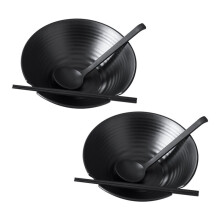 Japanese Noodle Bowl with Spoon Tableware 1 Set Restaurant Household Retro Dinnerware Ramen Rice Noodles Soup Bowl Set