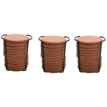 36X Cork Coasters with Lip for Drinks Absorbent Thick Rustic Saucer with Holder Heat & Water Resistant Best Reusable