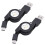2X USB Type C USB 3.1 Retractable Cable Charger Charging Type-C USB-C Cable Black 1