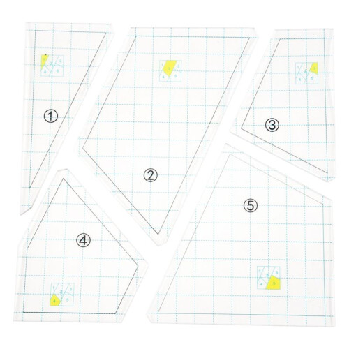 5 Pezzi Quilting Template Set Macchina da Cucire Righello DIY Mano Patchwork Quilting Righello Trapunta Modelli Modelli Quadrati
