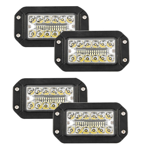 4Pcs 12V 6 Inch Flush Mount Work Light 26 LED Super Bright Spotlight Car Headlights