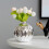 2X Ceramic Small Vase Small Flower Embossed Fish Lip Pattern Crafts Home Decorations (Gold) 5