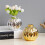 2X Ceramic Small Vase Small Flower Embossed Fish Lip Pattern Crafts Home Decorations (Gold) 6