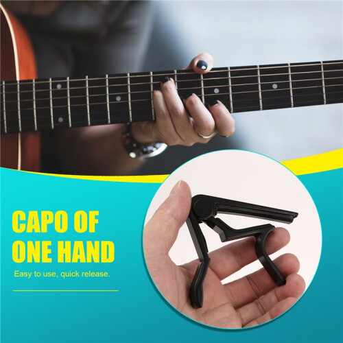 One Hand Quick Change Capo för Gitarr - Svart