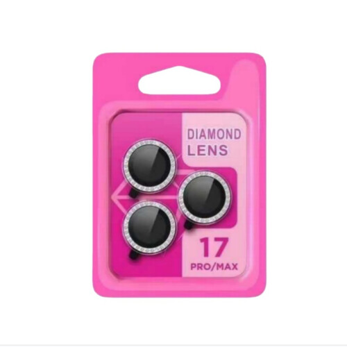 Protetor de Lente de Câmera Bling Diamond Eagle Eye compatível com iPhone 17 - Capa de Lente de Vidro Temperado com Strass Prata