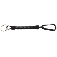 Key , with carabiner and spiral cable, 13 cm, random color
