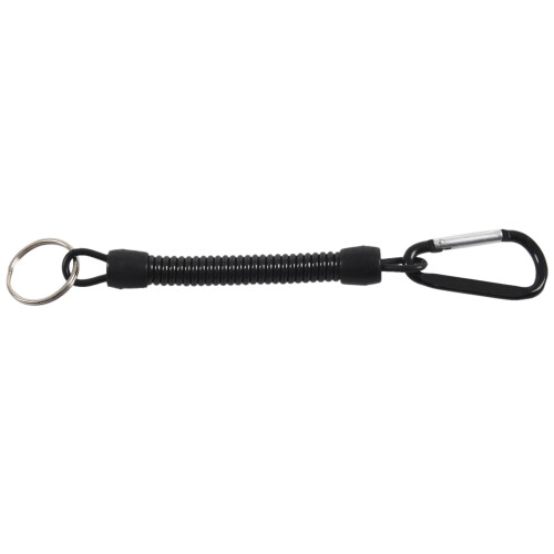 Key , with carabiner and spiral cable, 13 cm, random color