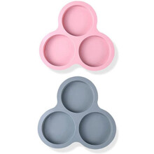 Silikon-Luftfritteuse-Eierpfanne Wiederverwendbare Luftfritteuse-Eierform,Antihaft-Luftfritteuse-Backform,Silikon-Muffinpfannen mit 3 Mulden, 2 StüCk