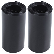 2pcs 70mm/44mm PVC Heat Shrink Tubing Wrap Black 2M 6.5Ft for 18650 Battery