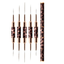 Liner Brush for Nails,5Pcs Double-Ended Nail Art Liner Brush,Super Fine Metal Handle Professional Nail Design Brush Set