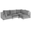Beliani Modular Corner Sofa 4 Seater EVJA Velvet Grey Left Hand 4