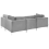 Beliani Modular Corner Sofa 4 Seater EVJA Velvet Grey Left Hand 5