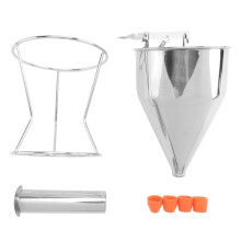 Pancake Batter Dispenser, Multi-Caliber Stainless Steel Funnel Cake Dispenser with Stand Great for Pancakes,Baked