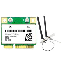 AX210HMW WiFi Card with Antenna WiFi 6E  PCI-E AX210 802.11Ax/Ac 2.4G/5G/6Ghz BT5.2 Wireless Adapter for Laptop