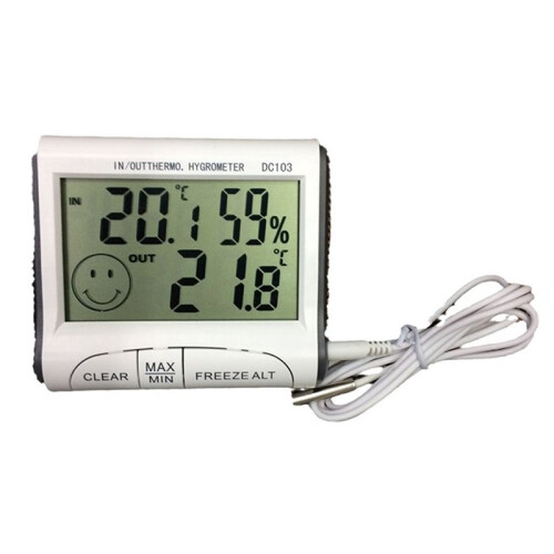 Termometro e Igrometro per Interni con Ampio Display, Orologio e Allarme Antigelo. 2