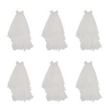 6X Women Wedding Dress White Bowknot Layers Tulle Ribbon Bridal Veils