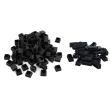 130Pcs Plastic Square Tube Inserts End Blanking Caps Black - 100pcs 20mm x 20mm & 30Pcs 25X50mm